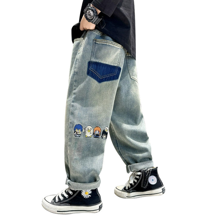 Jungen lässige Denim-Hose mit bunten Motiven Echo Archiv