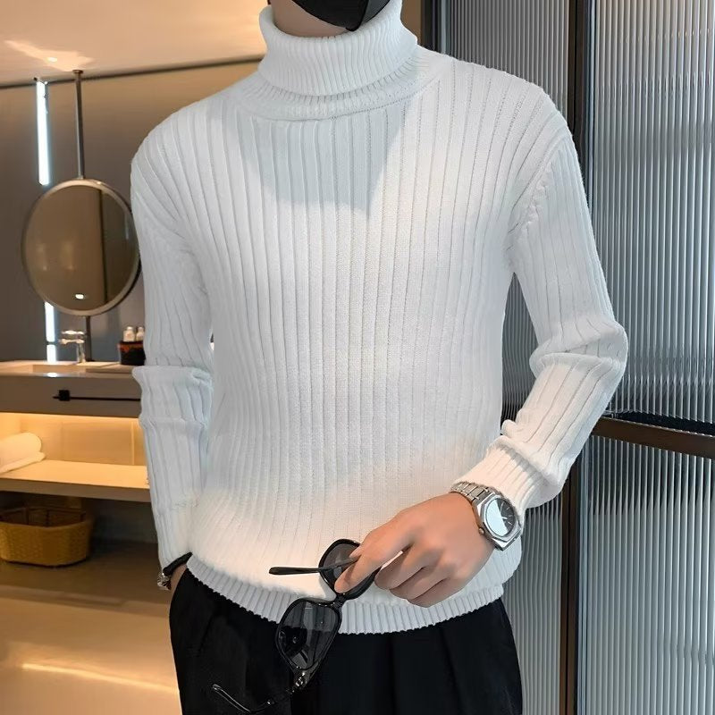 Herren Hochwertiger Strickpullover mit Stehkragen Echo Archiv