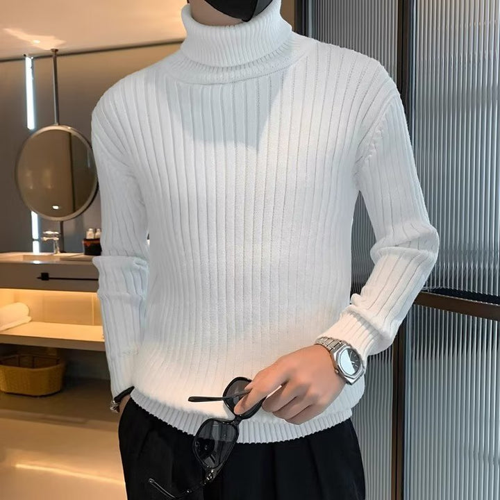 Herren Hochwertiger Strickpullover mit Stehkragen Echo Archiv