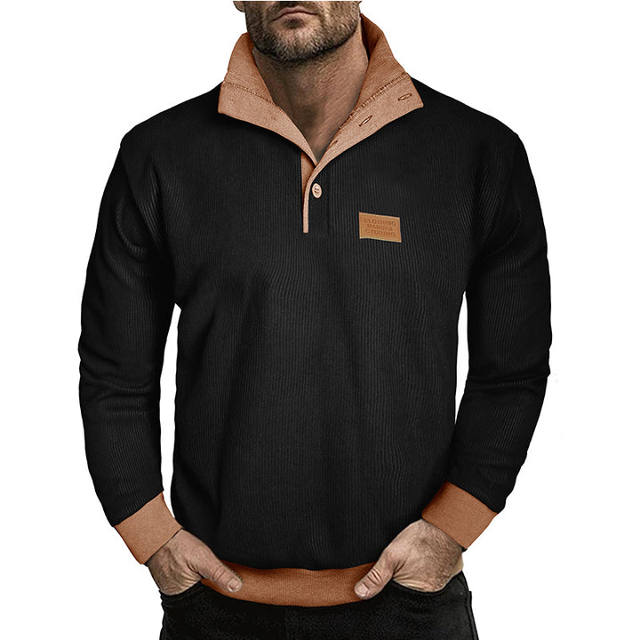 Herren Langarm-Pullover mit modischem Herrenkragen Echoarchiv