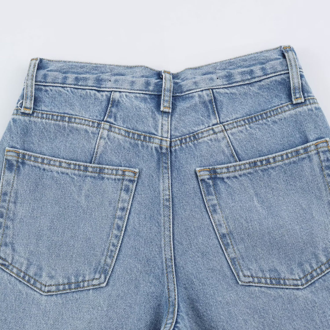 Damen Hochtaillierte Relaxed-Jeans mit zulaufender Beinform Echoarchiv