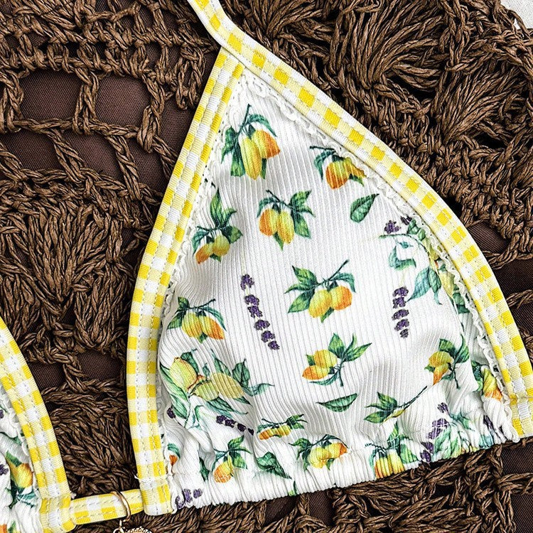 Damen Triangel-Bikini mit floralem Muster und verspieltem Design Echo Archiv