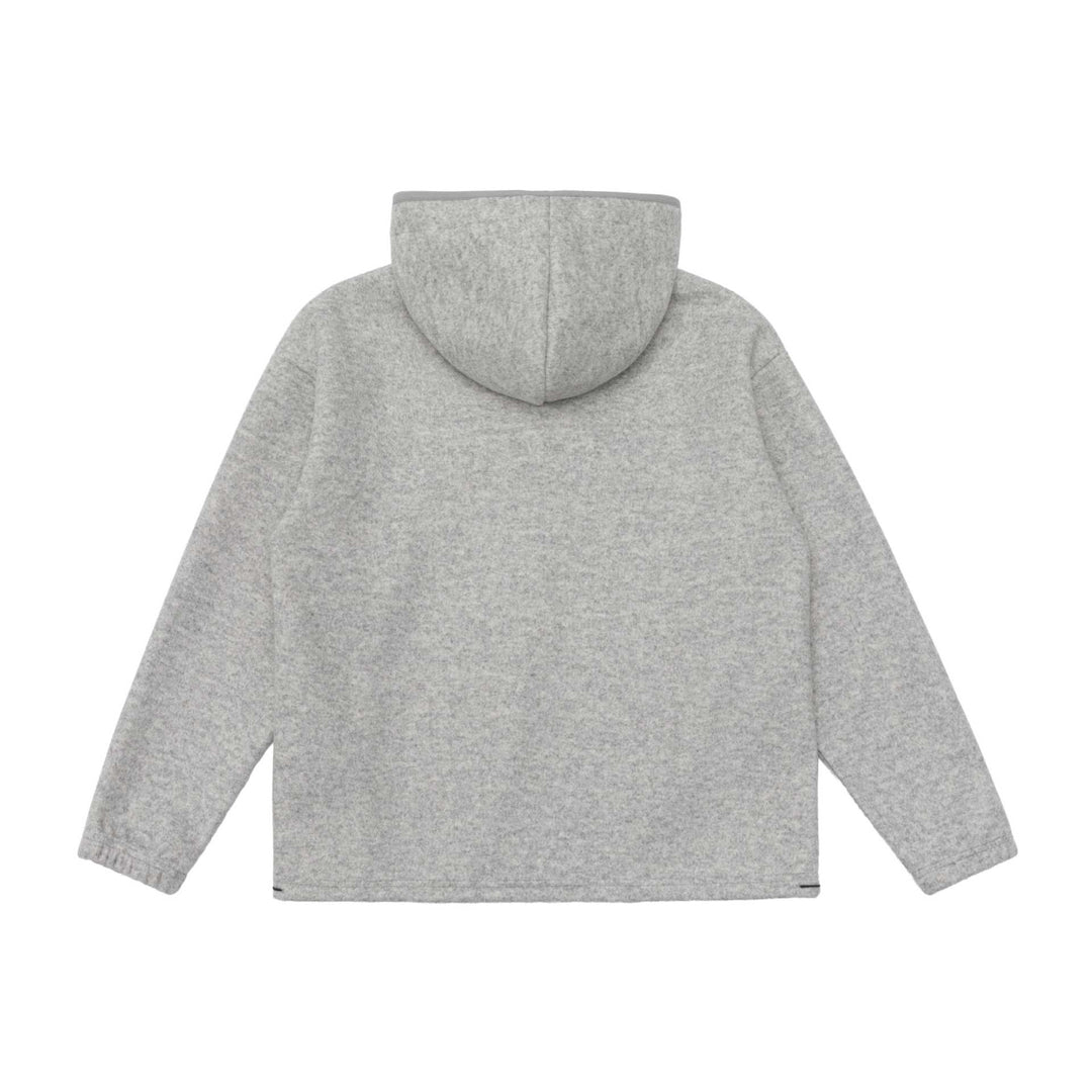 Unisex Oversize Fleece-Halbzip Hoodie mit Knopfleiste, Kordelzug und Kängurutasche Echoarchiv