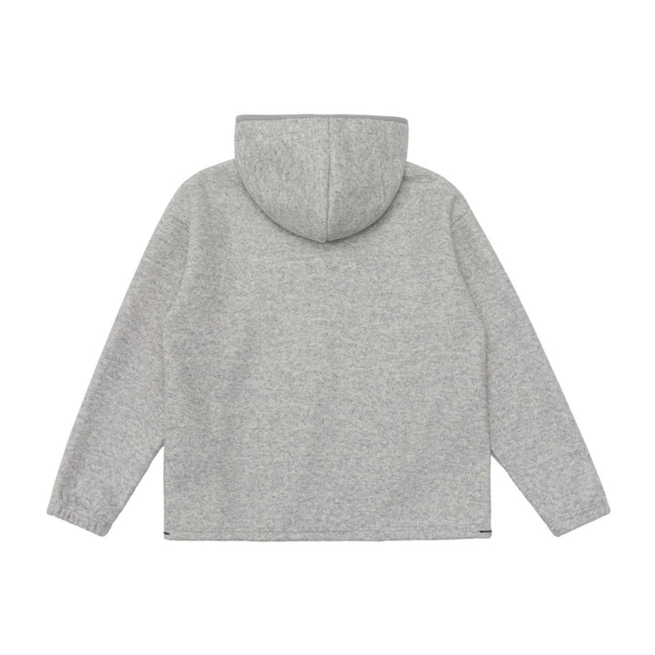 Unisex Oversize Fleece-Halbzip Hoodie mit Knopfleiste, Kordelzug und Kängurutasche Echoarchiv