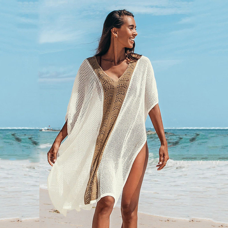 Damen Strandkleid mit romantischem Häkelmuster und voluminösen Ärmeln Echo Archiv
