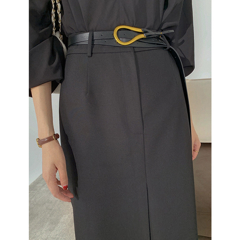 Damen Eleganter Midi-Rock mit seitlichem Schlitz Echoarchiv