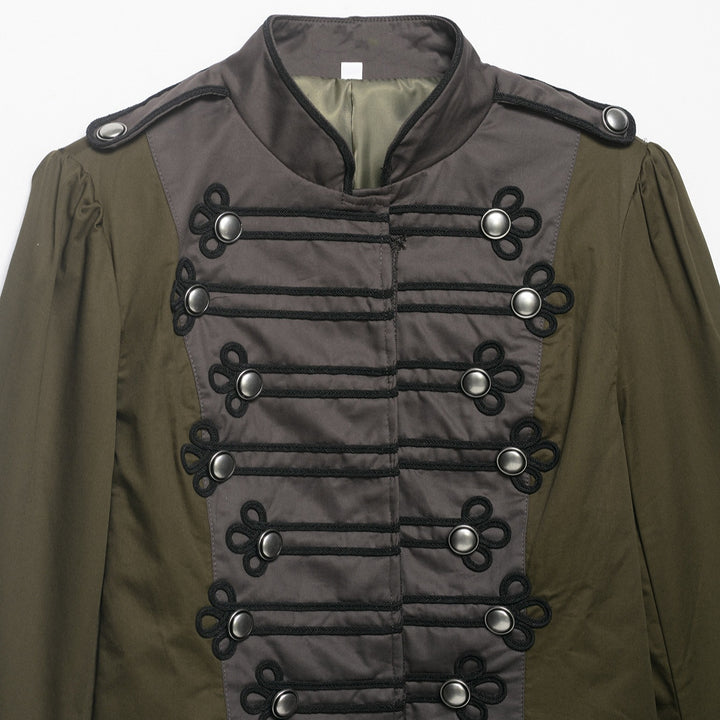 Damen Kurzjacke im Militärstil mit Stehkragen, Zierfrosch und Epauletten Echo Archiv