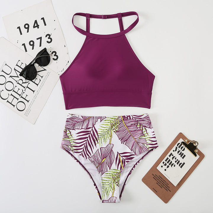 Damen Hochtailliertes Bikini-Set mit stylischem Crop-Top Echo Archiv