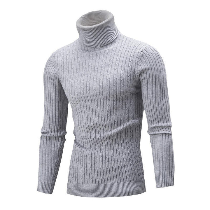 Herren Rollkragenpullover mit strukturiertem Zopfmuster und modernem Schnitt Echoarchiv