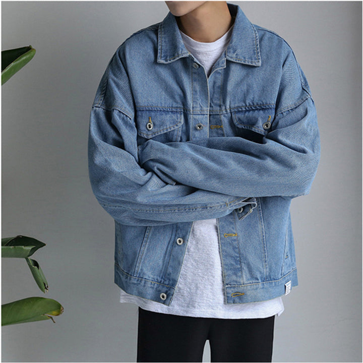 Herren Lässige Denimjacke mit Vintage-Details Echoarchiv