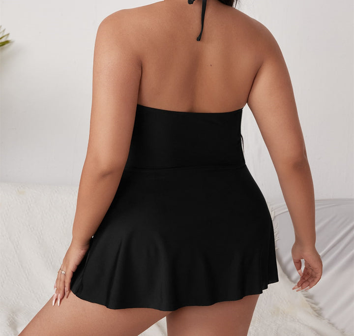 Damen Strandkleid mit tiefem V-Ausschnitt und dekorativem Ketten-Detail Echo Archiv