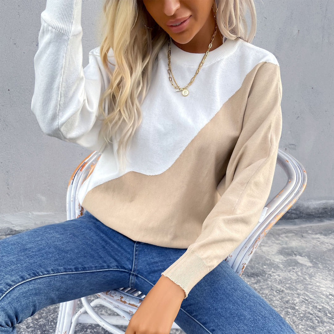 Damen Oversize-Sweatshirt mit asymmetrischem Colorblock und überschnittener Schulter Echoarchiv