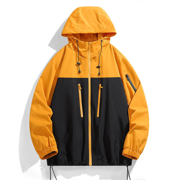 Herren winddichte Funktionsjacke mit stylischem Farbkontrast und praktischen Taschen Echoarchiv