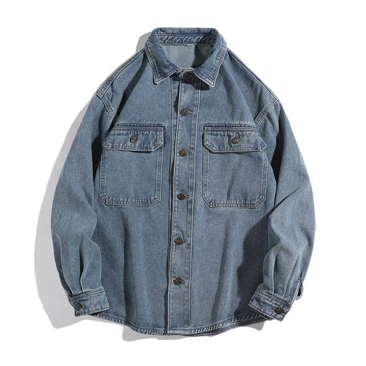 Herren Lässige Denim-Jacke mit Taschen Echo Archiv
