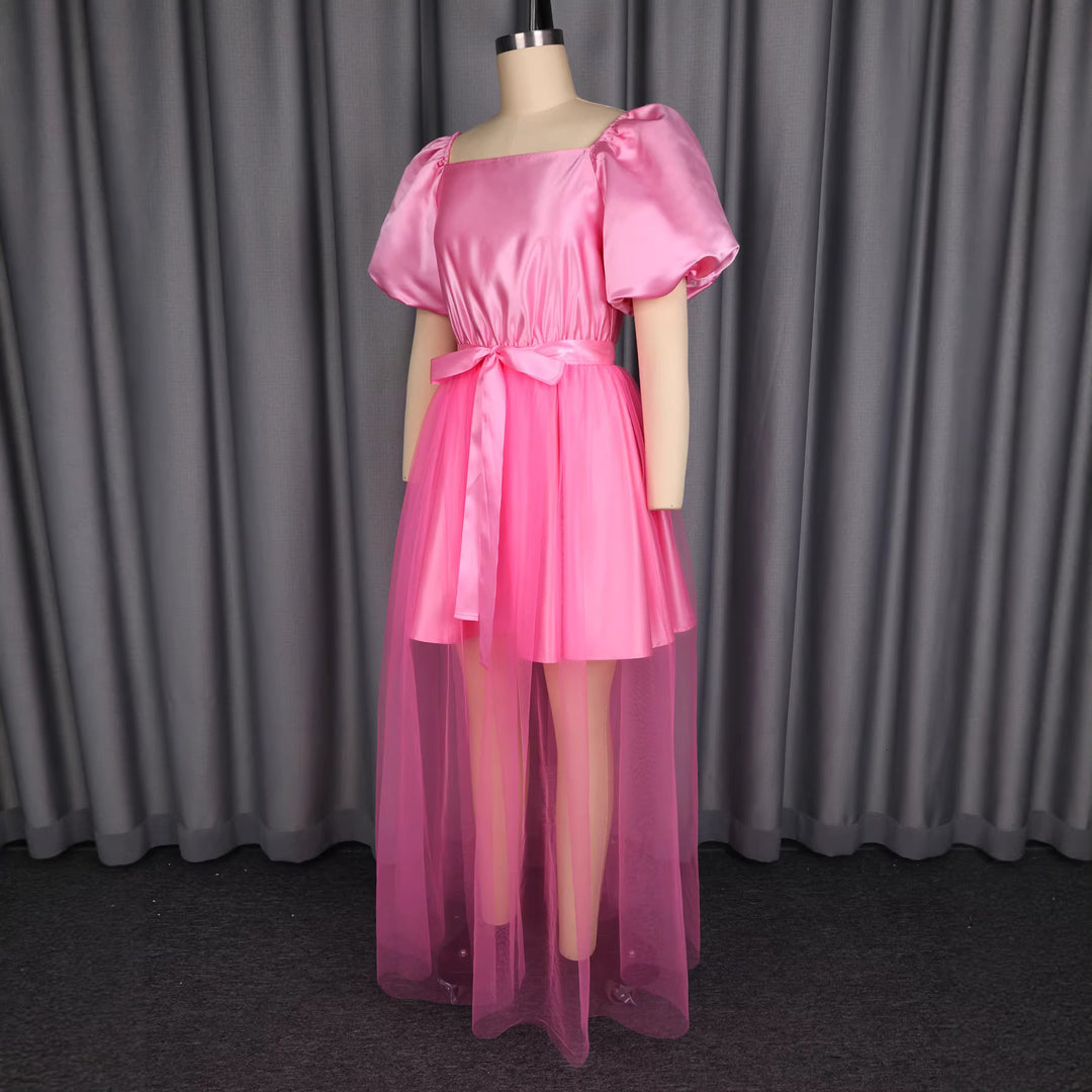 Damen luftiges Kleid mit schickem Tüllrock und Puffärmeln Echo Archiv