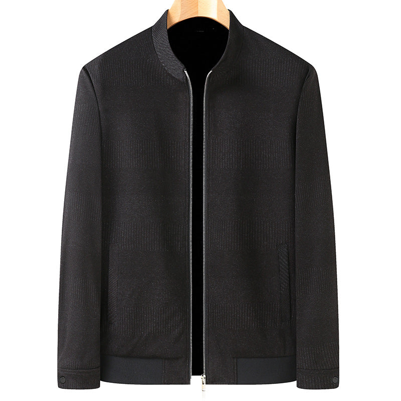 Herren Bomberjacke mit Jacquard-Streifenstruktur, Stehkragen und verdecktem Reißverschluss Echo Archiv