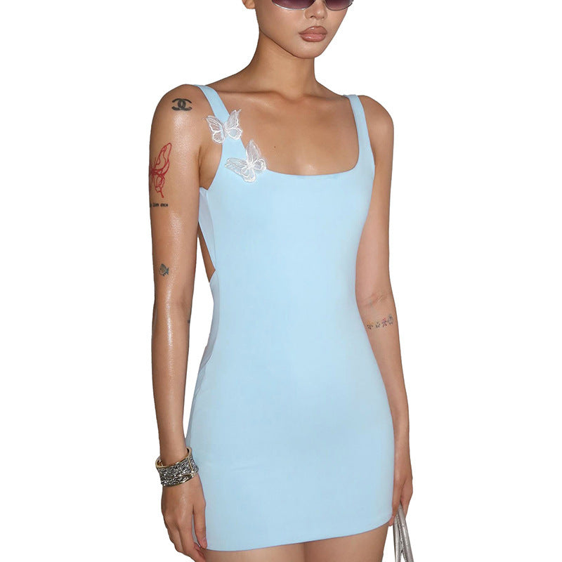 Damen figurbetontes Kleid mit dekorativer Schmetterling-Applikation Echo Archiv