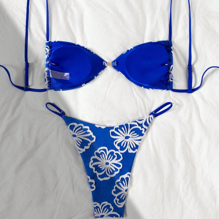 Damen Triangel-Bikini mit floralem Design und verstellbaren Trägern Echo Archiv