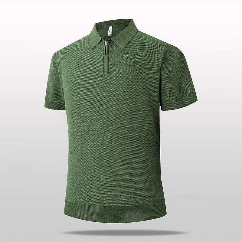 Herren Kurzarm Poloshirt mit Reißverschluss Echo Archiv