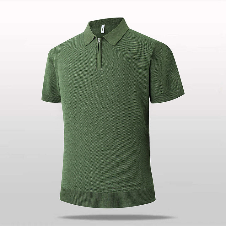 Herren Kurzarm Poloshirt mit Reißverschluss Echo Archiv