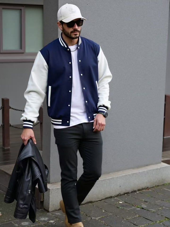 Herren Varsity-Jacke mit kontrastierenden Ärmeln Echoarchiv