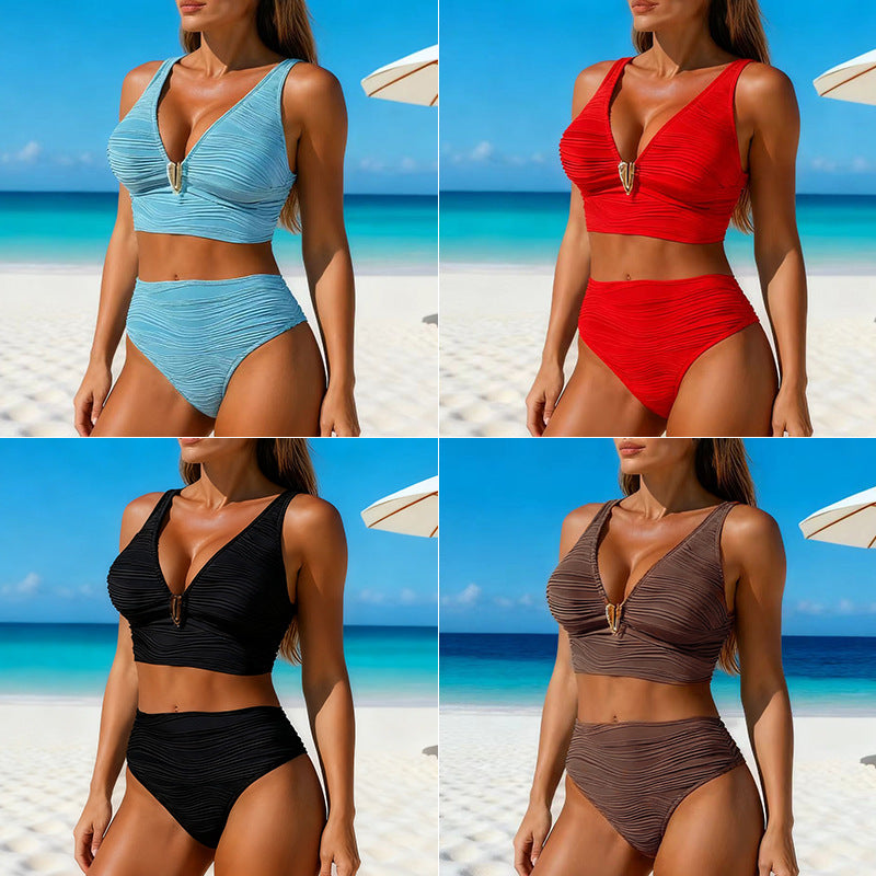 Damen Stütz-Bikini-Set mit elegantem V-Ausschnitt Echo Archiv