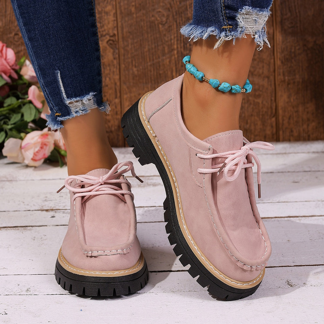 Damen Chunky-Mokassin-Loafer mit profilierter Gummisohle Echoarchiv