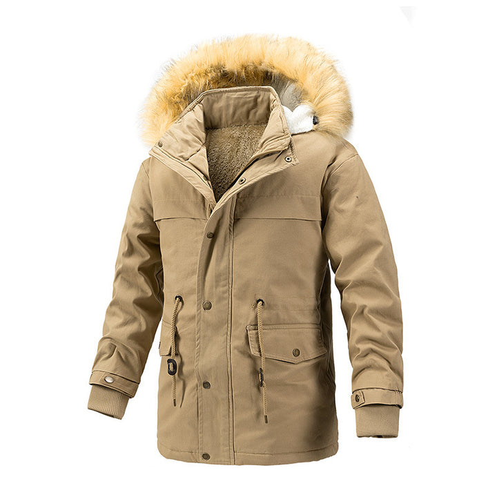 Herren Winterschutz-Parka mit wärmendem Teddyfutter abnehmbarer Kunstfellkapuze und verstärkten Utility-Taschen Echoarchiv