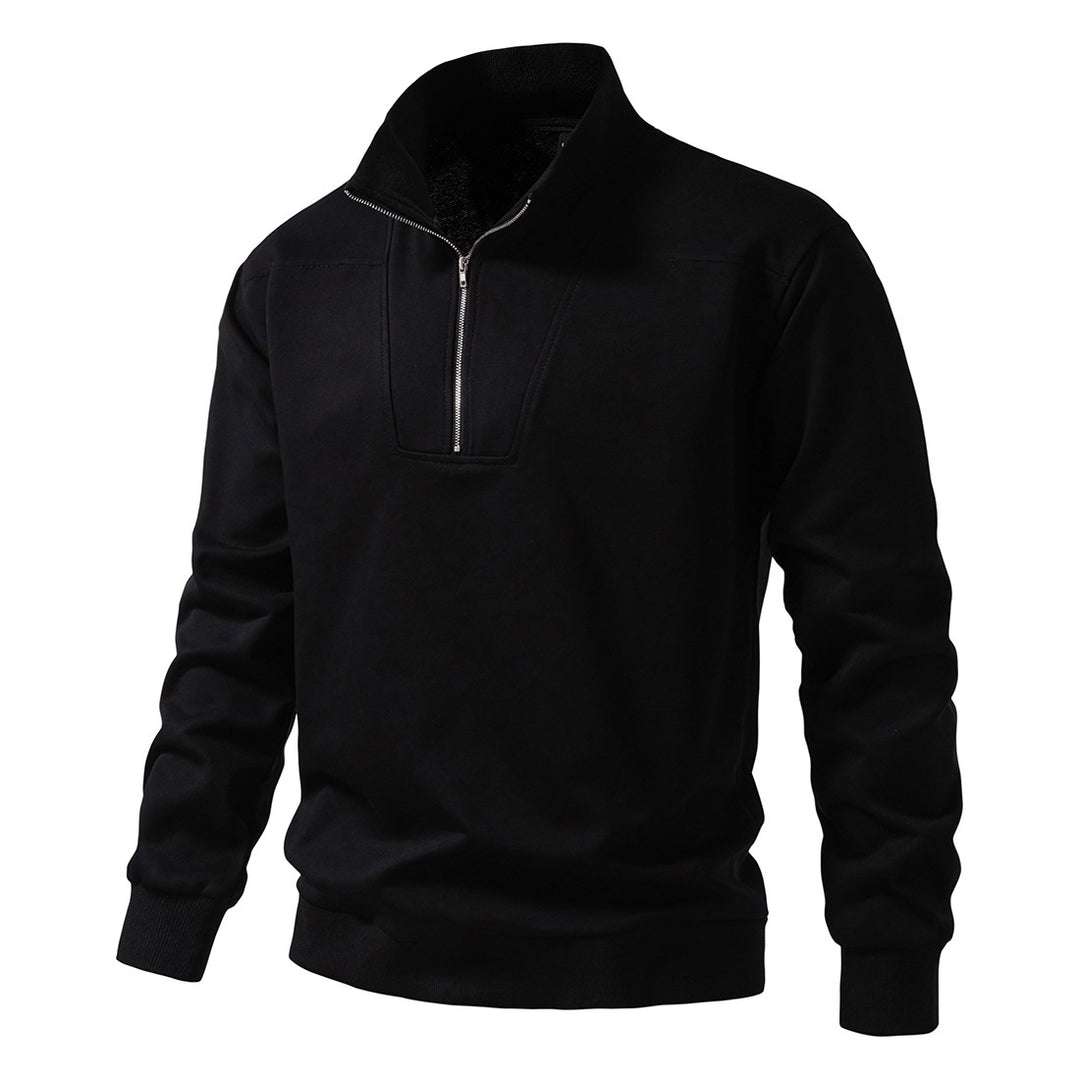 Herren modischer Sweatpullover mit stylischem Stehkragen und praktischem 1/4 Reißverschluss Echoarchiv