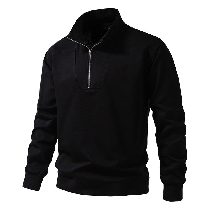 Herren modischer Sweatpullover mit stylischem Stehkragen und praktischem 1/4 Reißverschluss Echoarchiv