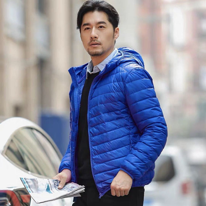 Herren Ultraleichte gesteppte Kapuzenjacke mit windabweisender Hülle und Kompaktpackfunktion Echoarchiv