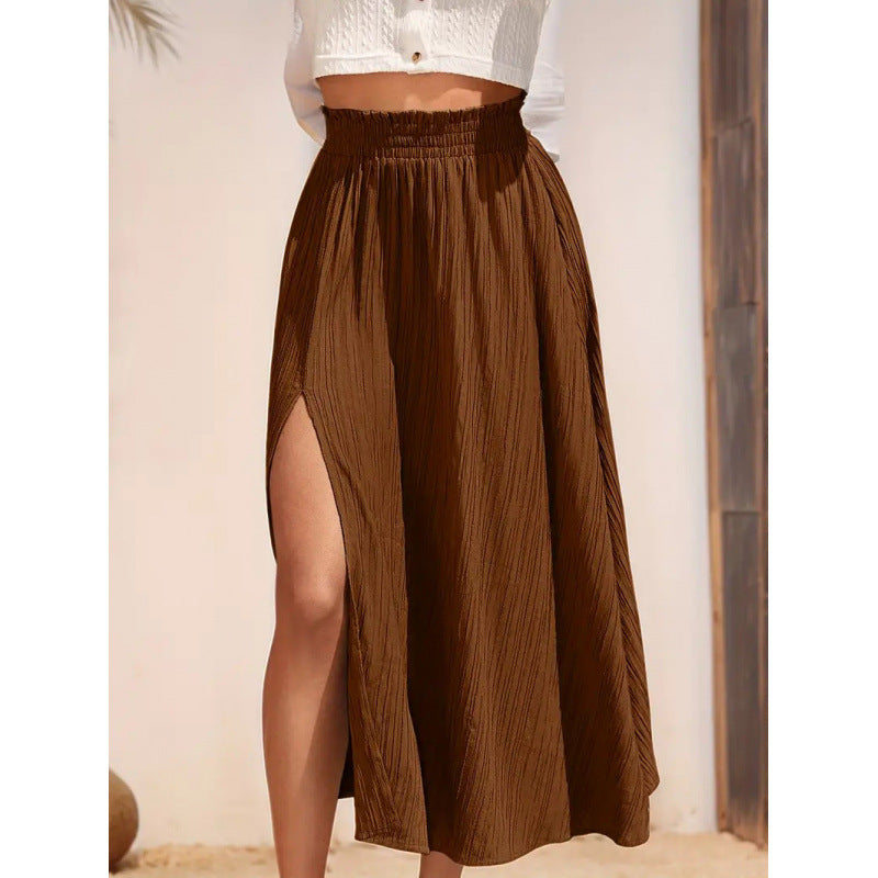 Damen Maxirock mit eleganter Asymmetrie und hohem Schlitz Echo Archiv