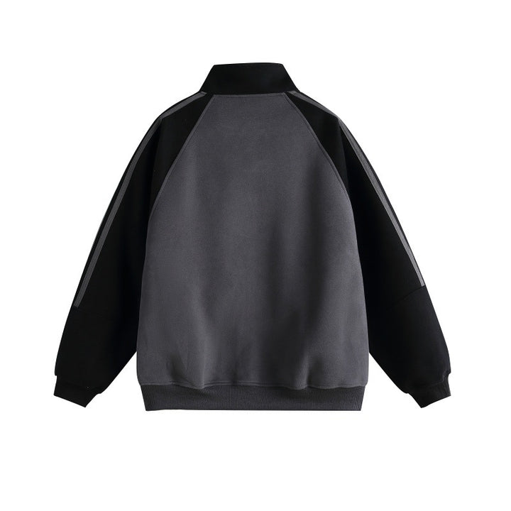 Unisex Oversize College-Trackjacke mit Stehkragen und Raglanärmeln Echoarchiv