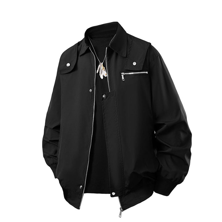 Men's technical lightweight water-resistant bomber jacket with zip chest pocket – Brevano