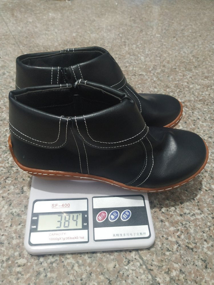 Damen nan weiche Leder-Booties mit klappbarem Riemen, seitlichem Reißverschluss und flexibler Profilsohle Echo Archiv