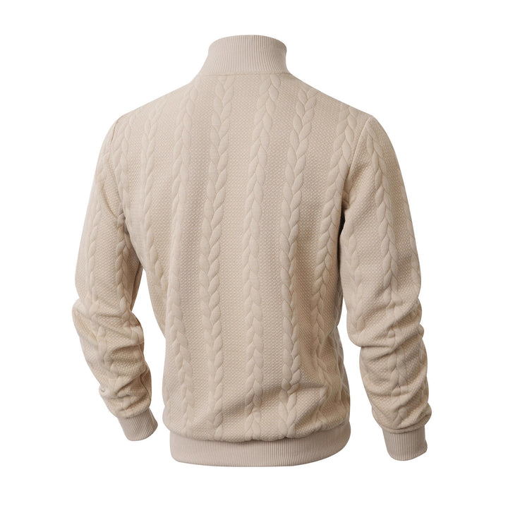 Herren Eleganter Rollkragenpullover mit strukturiertem Muster Echoarchiv