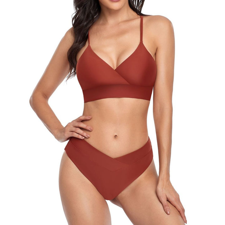 Damen Bikini-Set mit stilvollem Wickeloberteil und hoch geschnittenem Unterteil Echo Archiv