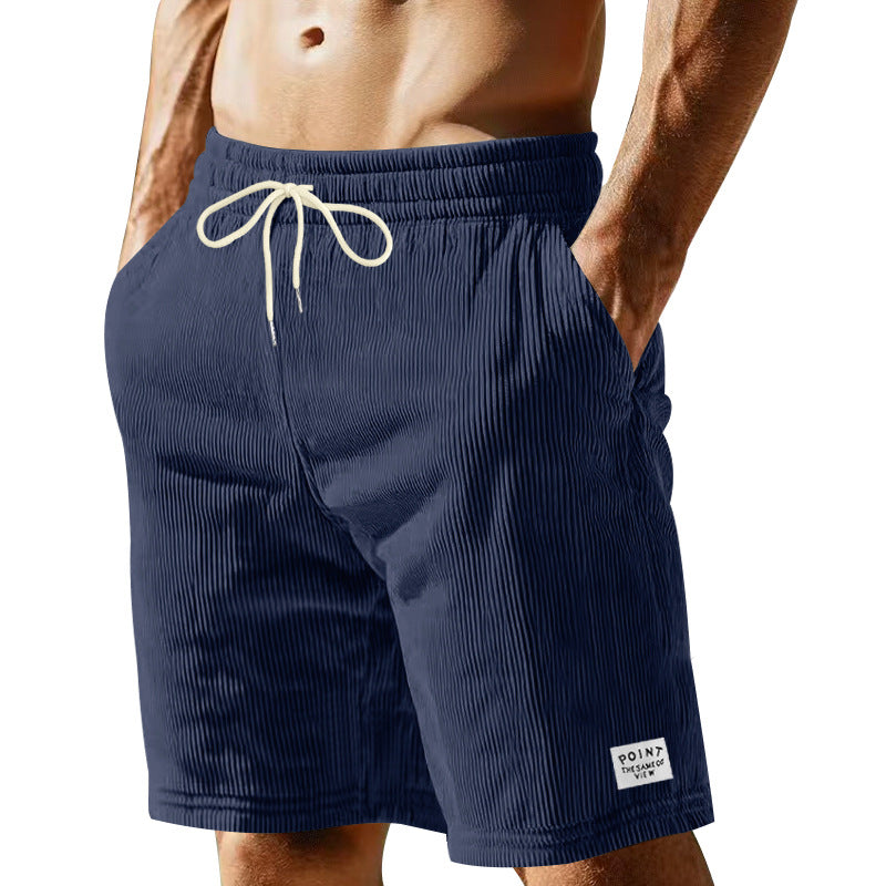 Herren nan knielange Lounge-Shorts im Rippenstrukturjersey mit elastischem Kordelzugbund und aufgesetzten Eingrifftaschen Echo Archiv