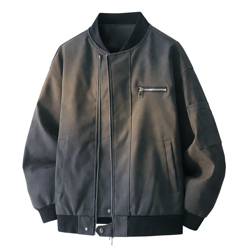 Herren Oversize Bomberjacke im Utility-Look mit Ärmeltasche, Rippbündchen & verdecktem Reißverschluss Echoarchiv