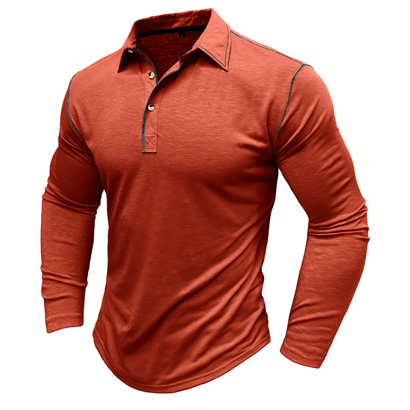 Herren Langarm-Polo mit modernem Farbkontrast Echoarchiv