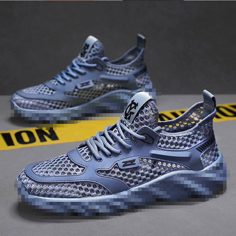 Herren Atmungsaktiver Mesh-Freizeitsneaker mit strukturierter Wellen-Plateausohle Echoarhiv