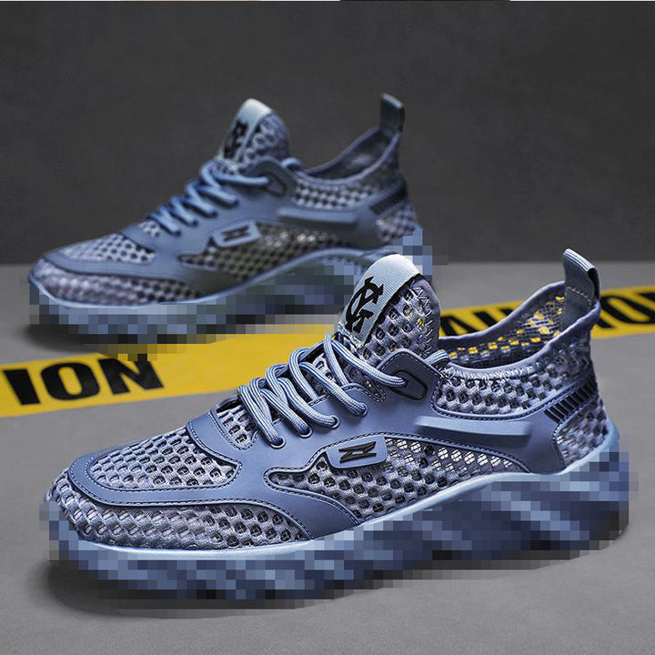 Herren Atmungsaktiver Mesh-Freizeitsneaker mit strukturierter Wellen-Plateausohle Echoarhiv