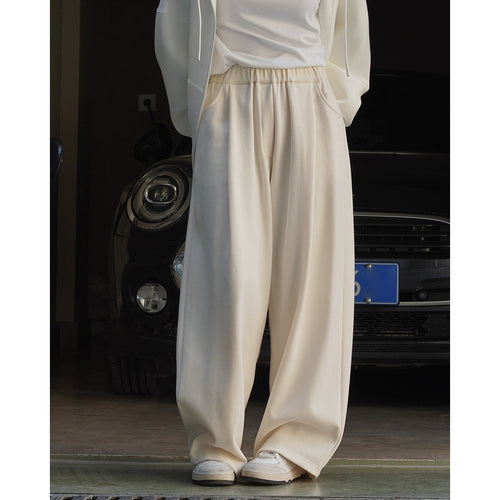 Damen Weite High‑Waist Palazzo‑Loungehose mit elastischem Bund Echoarchiv