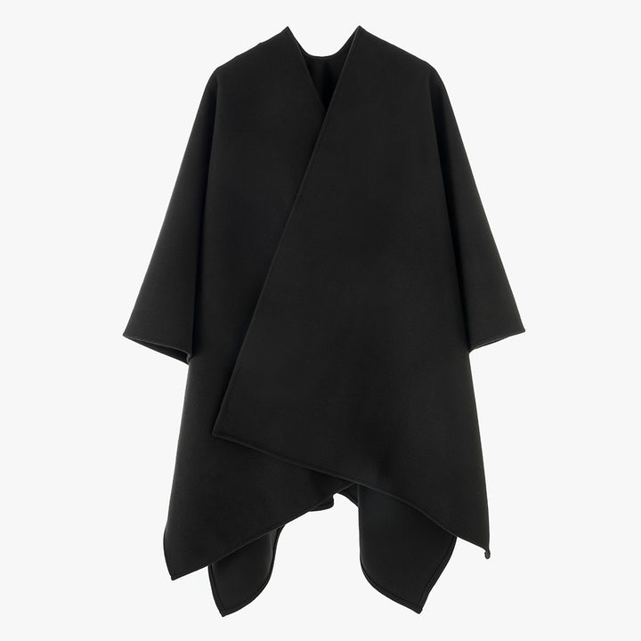 Damen Oversize Filz‑Cape mit Wickeloptik und verdeckter Kantenverarbeitung – Avérine