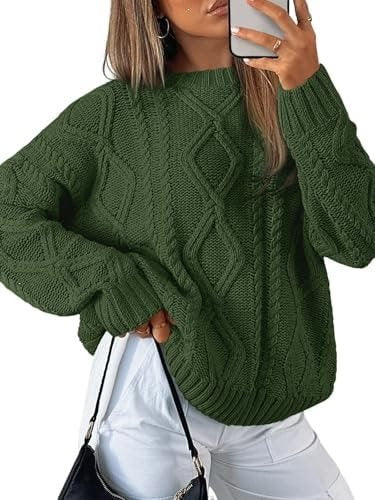 Damen Grobstrickpullover im Zopfmuster mit lässigem Oversize-Schnitt Echo Archiv