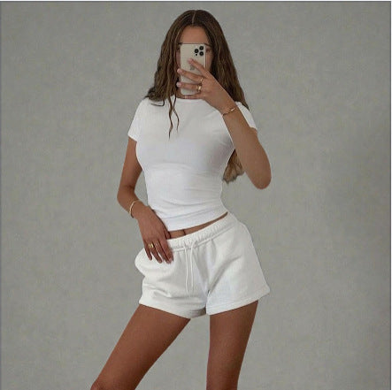 Damen Figurbetontes Kurzarm-T-Shirt mit hochqualitativem Stretch-Material Echo Archiv