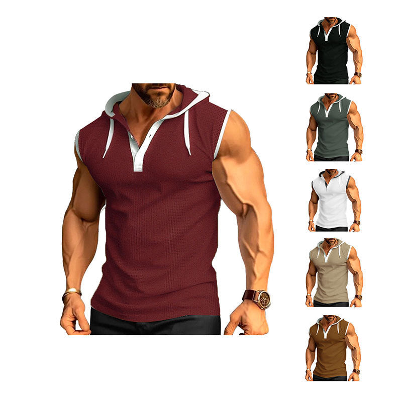 Herren ärmelloses Kapuzenshirt mit atmungsaktiver Struktur und modischem Design Echoarchiv