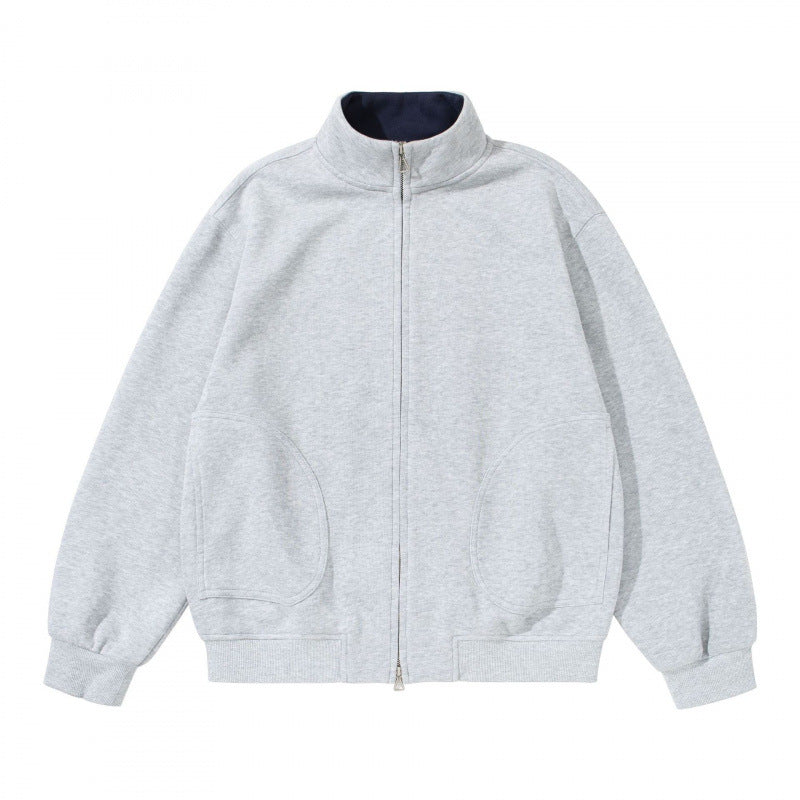 Unisex Sweatshirtjacke mit Stehkragen, Oversize-Passform und runden Eingrifftaschen Echo Archiv