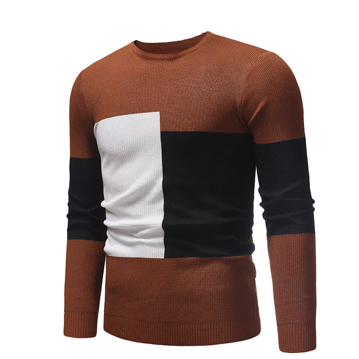 Herren modischer Strickpullover mit exklusivem Farbblockdesign Echoarchiv