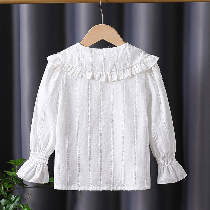 Mädchen Bluse mit Rüschendetails und Broderie Anglaise Echo Archiv